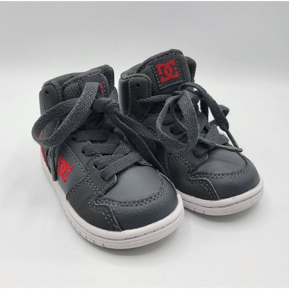 DC Spark High RS Sneakers Toddler Size 5 Gray Red High Top Shoes Skateboard